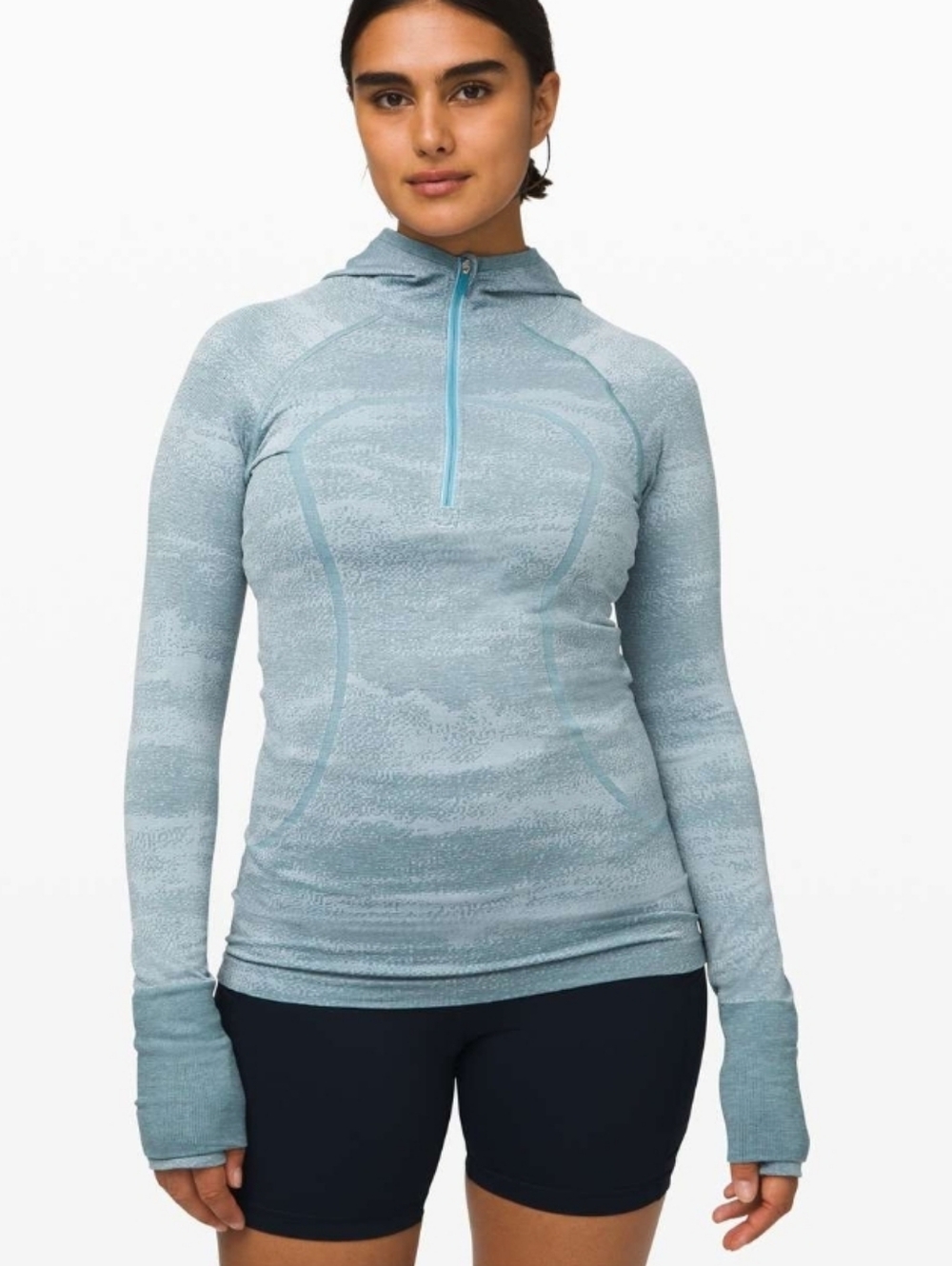 EUC  Lululemon Swiftly Speed Hooded 1/2 Zip Water Resistant